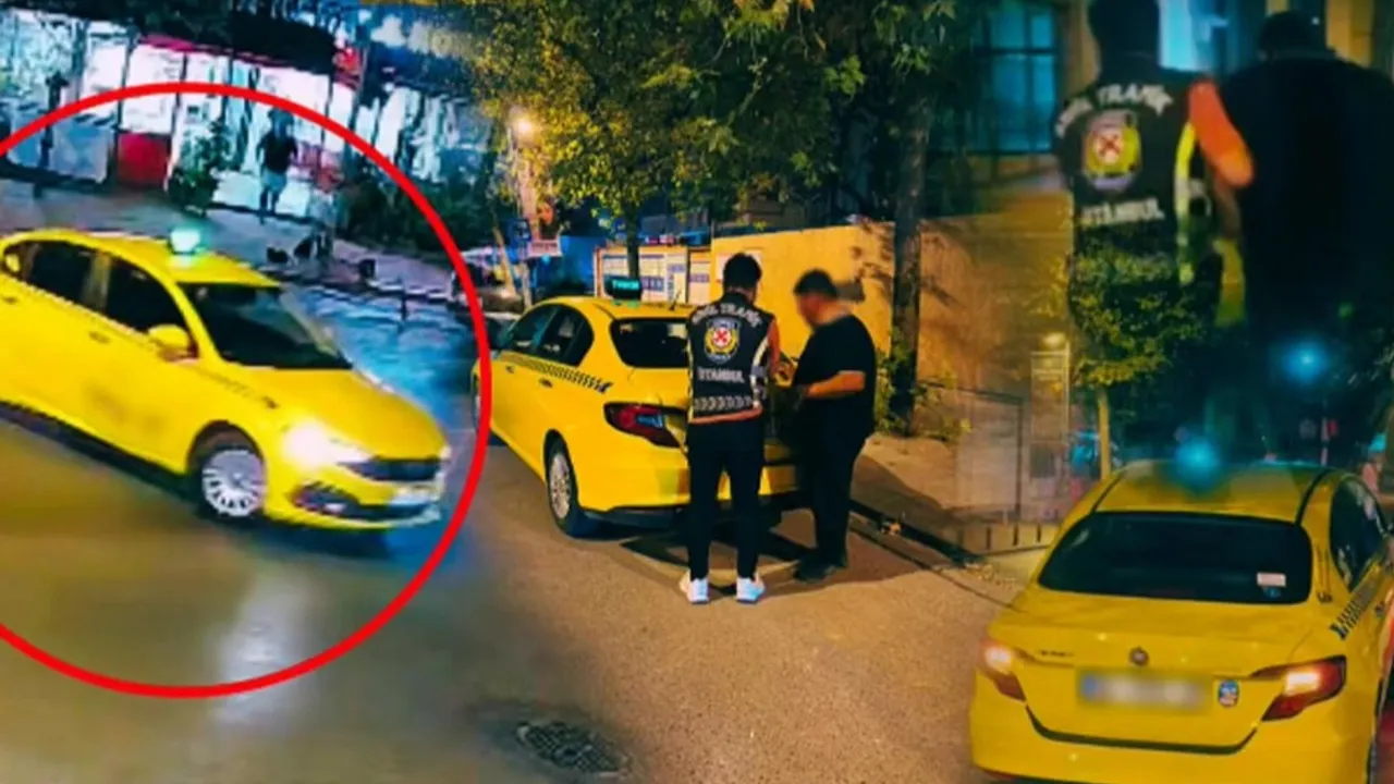 Kadıköy'de drift yapan taksici yakalandı! Ehliyete el, araca men!