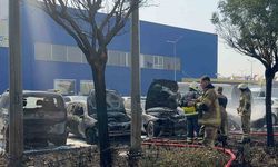 AVM otoparkında yangın: 6 araç kül oldu
