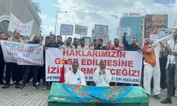 İzmir'de işçilerden tabutlu eylem!