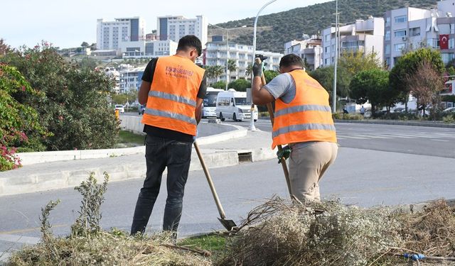 Kuşadası Belediyesi'nden peyzaj düzenlemelerine su tasarrufu