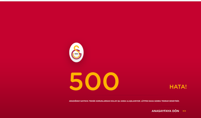Galatasaray'ın resmi sitesine ulaşım sorunu