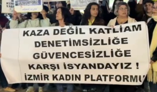 İzmir'de kadınlardan Dilovası'ndaki iş c*nayetine tepki