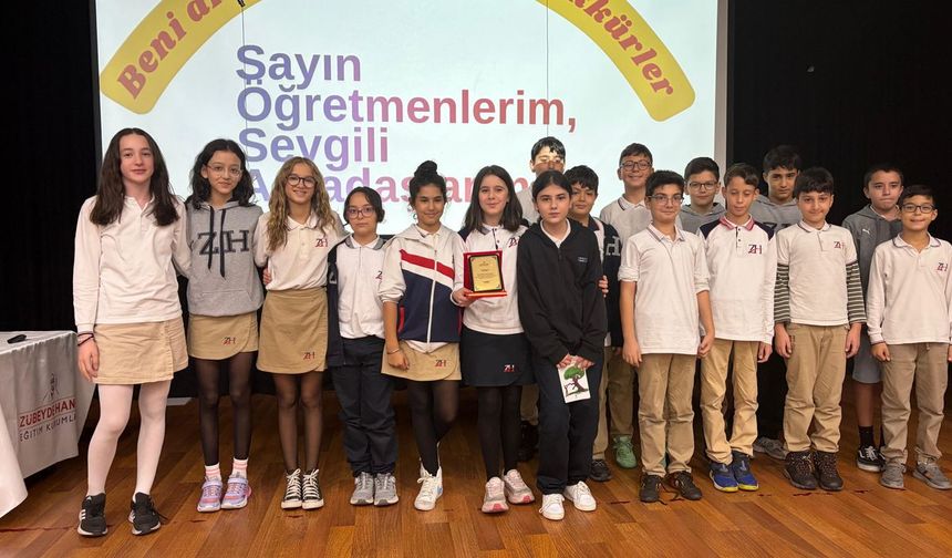 6. sınıf olan Derin'den büyük başarı